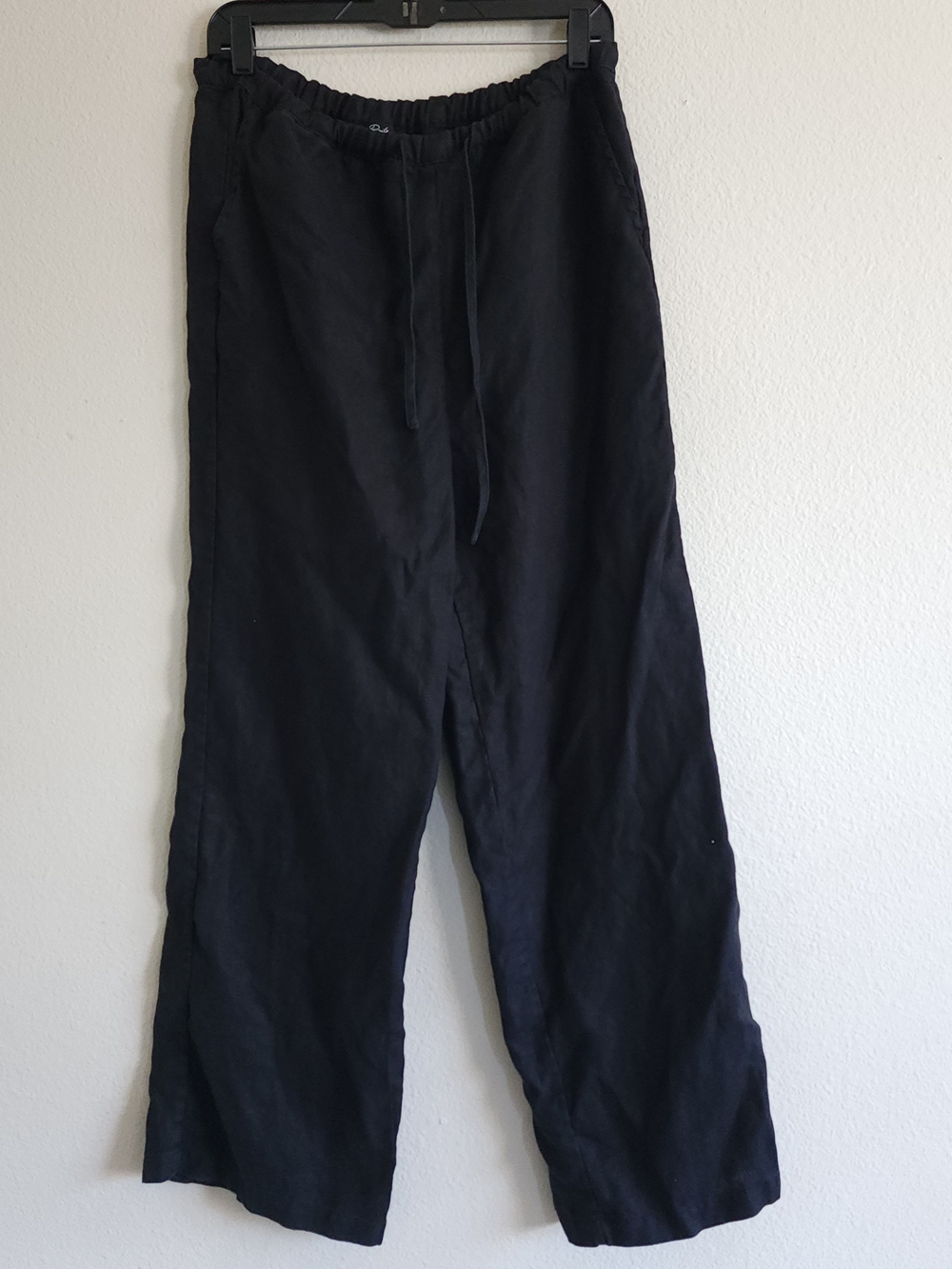 RAILS Emmie Black 100% Linen Wide Leg Drawstring Pants Size Medium